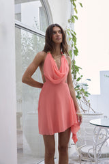 Gifted Hands Neckholder-Minikleid Koralle