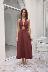 Sands Of Splendor Halter Maxi Kleid Braun