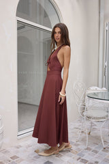 Sands Of Splendor Halter Maxi Kleid Braun