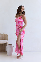 In The Mood One Shoulder Maxi Dress Pink