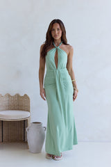 Grünes Maxi-Trägerkleid „From The Heart“