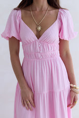 Schmetterlingsflügel Maxikleid Rosa