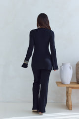 Cosy Holidays Long Sleeve Ribbed Top Black