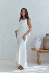 Maxikleid Oath To You aus Satin in Champagner