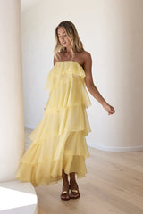 Trägerloses Maxikleid „Drop Of Sun“ in Gelb