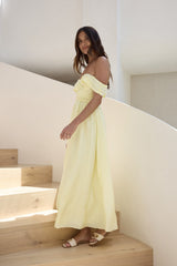 Hidden Treasures schulterfreies Maxikleid Gelb