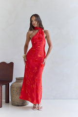 Maxikleid "Catching Blooms" Rot