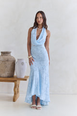 Maxikleid "More And More Halter" Blau
