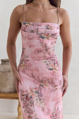 Flickering Flames Mesh Maxikleid Rosa