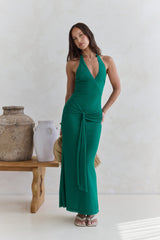 Mesh-Neckholder-Maxikleid „Dive In“ Grün