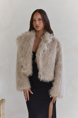 Icy Daze Kunstfelljacke Beige