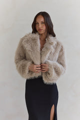 Icy Daze Kunstfelljacke Beige