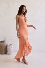 Closer Together Neckholder Maxikleid Orange