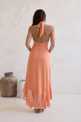 Closer Together Neckholder Maxikleid Orange