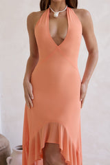Closer Together Neckholder Maxikleid Orange
