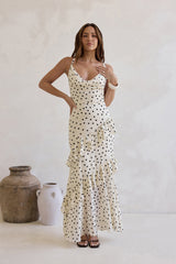 Maxikleid „Stopping Time“ Creme
