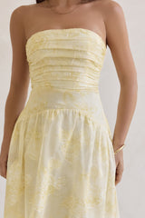 Trägerloses Maxikleid „Cloud Kissed Paths“ Gelb