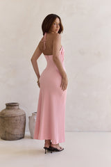 Karmic Blessing Trägerloses Neckholder-Maxikleid Rosa