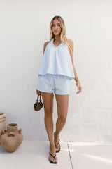 Evelyn Halter Top Blau