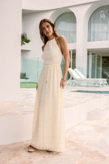 Different Dreams Neckholder Maxikleid Creme