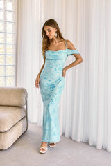 Das Maxikleid „In The Front“ in Blau