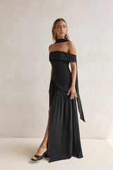 Mitternachts-Eleganz Carmen-Maxikleid Schwarz