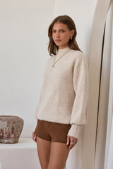 Alpine Affair Fluffy Sweater Oatmeal