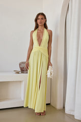 Bewitched By Light Neckholder Maxikleid Gelb