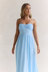 Wishful Seasons Trägerloses Maxikleid Blau