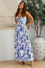Cross My Heart Neckholder Maxikleid Blau