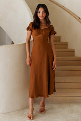 Sumatra Midikleid Braun
