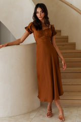 Sumatra Midikleid Braun
