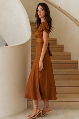 Sumatra Midikleid Braun