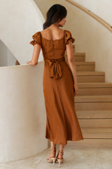 Sumatra Midikleid Braun