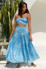 Horizon Waves Crop Top Blue