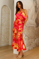 Lakeside Retreat Satin-Maxikleid Rosa