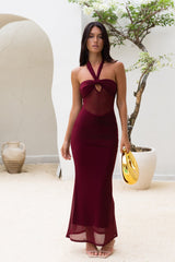 Mitternachts-Muse Maxikleid Bordeauxrot