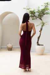 Mitternachts-Muse Maxikleid Bordeauxrot