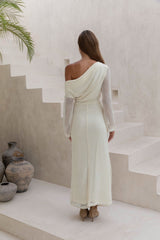 Cool Daze Maxikleid aus Strick mit langen Ärmeln, Farbe Butter