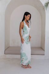 Seasons Pass Neckholder-Maxikleid aus Mesh Weiß