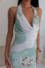 Seasons Pass Neckholder-Maxikleid aus Mesh Weiß