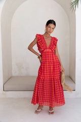 Maxikleid „Sonnenuntergangs-Picknick“ Pink