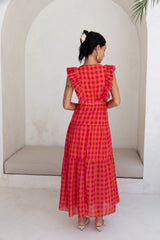 Maxikleid „Sonnenuntergangs-Picknick“ Pink
