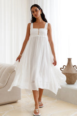 Restful Escape Midi-Kleid Weiß