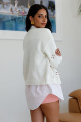 Cove Morning Strickjacke Weiß