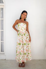 FORTUNATE ONE Bellissima trägerloses Maxikleid Pink