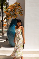 FORTUNATE ONE Bellissima trägerloses Maxikleid Pink