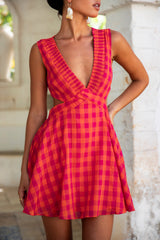 FORTUNATE ONE Sonnenuntergangs-Picknick-Minikleid Pink
