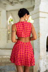 FORTUNATE ONE Sonnenuntergangs-Picknick-Minikleid Pink