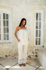 Coastal Tour Leinenhose Beige